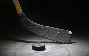 	   Stick and puck