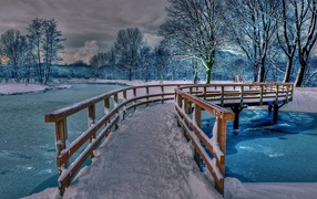 Bridge on a frozen river