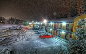 Парковка зимой