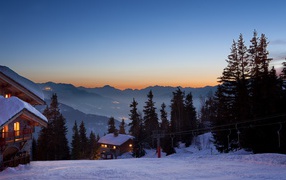 Закат в зимних горах