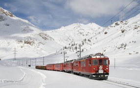 	   The railway in the mountains