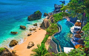 The pool on the coast of Bali