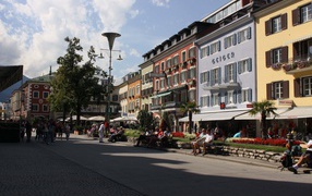 Площадь на курорте Лиенц, Австрия