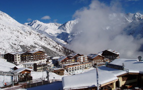 Город на горнолыжном курорте Зёльден, Австрия