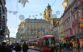 City street in Linz, Austria