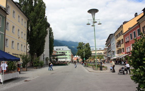 City street in the resort of Lienz, Austria