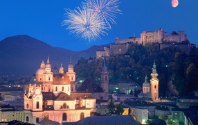 Fireworks in Salzburg, Austria