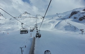 Подъемник на горнолыжном курорте Серфаус, Австрия