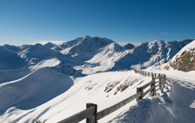Mountain road to the ski resort of Serfaus, Austria