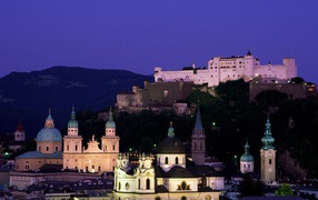 Night lights of in Salzburg, Austria