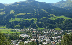 Panorama of the resort of Bad Hofgastein, Austria