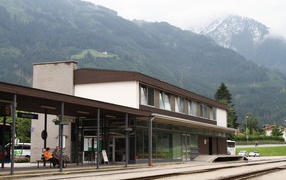 Железнодорожная станция на горнолыжном курорте Майрхофен, Австрия