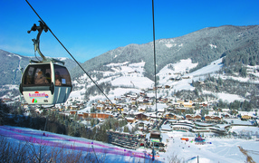 Ski lift in the winter ski resort of Bad Kleinkirchheim, Austria