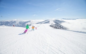 Лыжная трасса на горнолыжном курорте Бад Кляйнкирххайм, Австрия