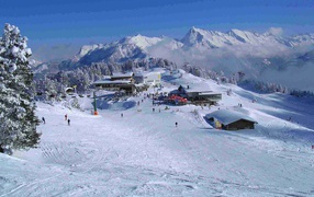 Лыжная трасса на горнолыжном курорте Майрхофен, Австрия