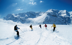Skiing at the resort of Bad Hofgastein, Austria