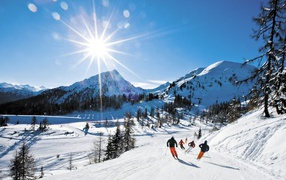 Катание на лыжах на горнолыжном курорте Шладминг, Австрия
