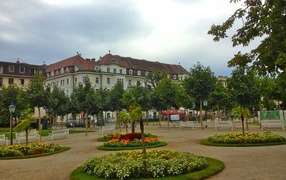 Сквер отдыха на курорте Баден, Австрия