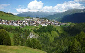 Summer panorama ski resort Serfaus, Austria