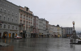 Центральная площадь в городе Линц, Австрия