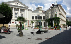 Городская площадь на курорте Баден, Австрия