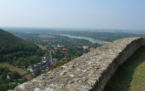 Вид с крепостной стены в городе Гайнберг, Австрия