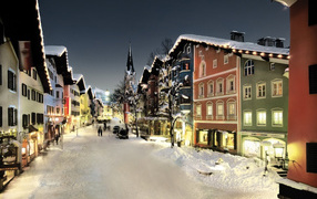 Winter holiday in the resort of Kitzbuehel, Austria