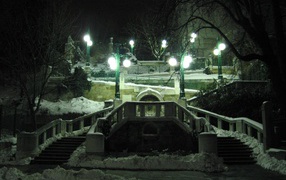 Зимний парк в городе Вена, Австрия