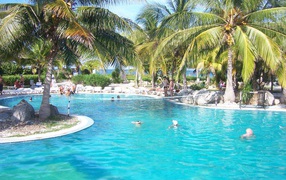 Hotel swimming pool in the resort of Cayo Coco, Cuba