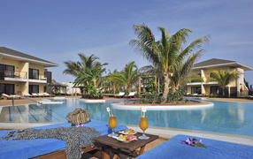 Hotel swimming pool in the resort of Cayo Santa Maria, Cuba