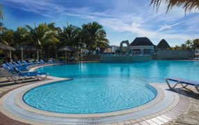 Luxury swimming pool at the resort of Cayo Coco, Cuba