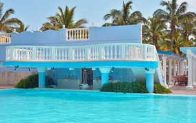 Swimming pool in the resort of Cayo Guillermo, Cuba