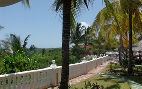 Terrace in the resort of Guardalavaca, Cuba