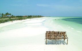 White sand on the beach at the resort of Cayo Guillermo, Cuba