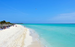 Winter holiday on the beach in the resort of Cayo Guillermo, Cuba