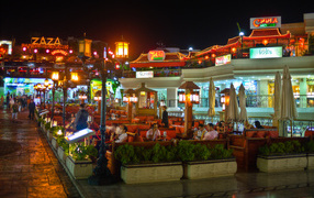 Night lights in the resort of Sharm el Sheikh, Egypt