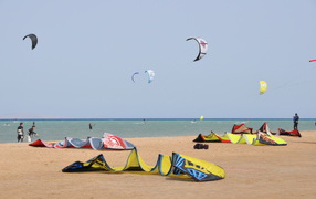 Relax on the beach in the resort of El Gouna, Egypt