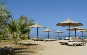 Отдых на пляже на курорте Марса Алам, Египет