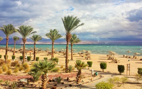 Summer vacation at the beach in the resort of Taba, Egypt