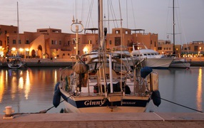Yacht near the shore resort of El Gouna, Egypt