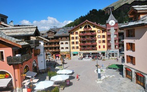 Area of ​​the ski resort of Les Arcs, France