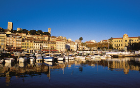 Boats moored in Cannes, France