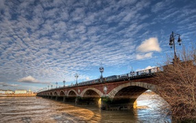 Bridge over the river in Bordeaux, France