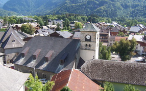 Город на горнолыжном курорте Самоен, Франция