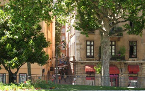 City street in Lyon, France