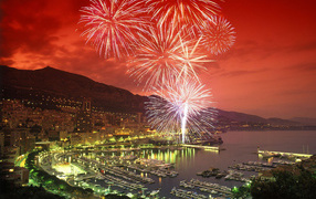 Fireworks in Monte Carlo, France