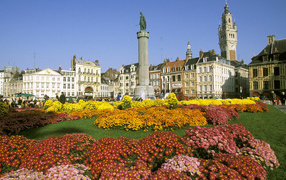 Клумбы в городе Лилль, Франция