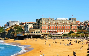 Golden Beach in the resort of Biarritz, France