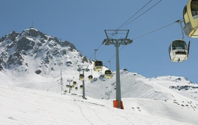 Lift at ski resort of Meribel, France