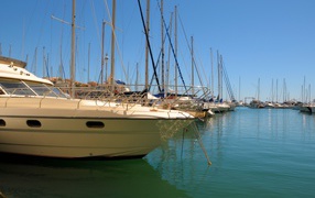Luxury yachts in the resort of Port de Frejus, France
